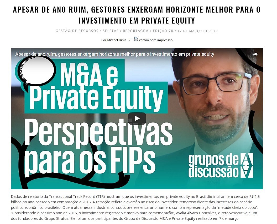 Apesar de ano ruim, gestores enxergam horizonte melhor para o investimento em private equity